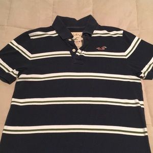 Hollister Blue White Green Striped Cotton Polo